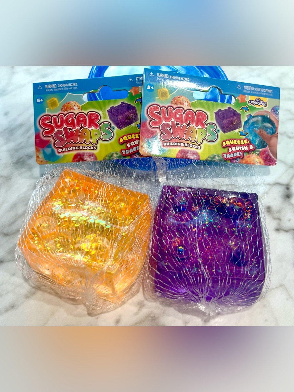 NWT Sugar Swaps Building Blocks Purple & Orange Collectible Sparkle Sensory Toy
